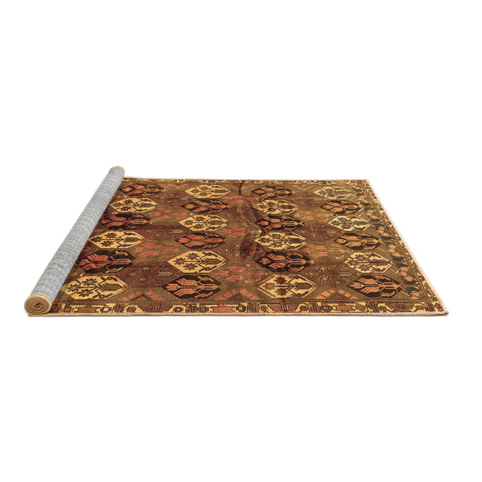 Sideview of Machine Washable Persian Brown Traditional Rug, wshtr4086brn