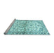 Sideview of Machine Washable Persian Light Blue Traditional Rug, wshtr4087lblu