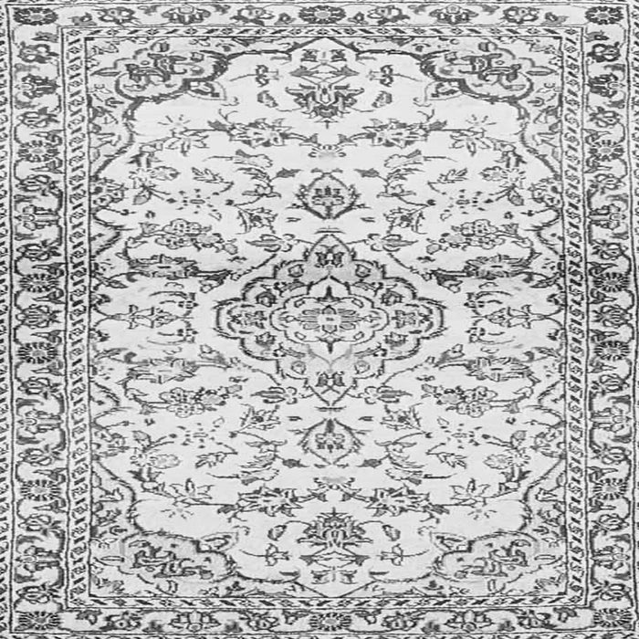 Round Machine Washable Persian Gray Traditional Rug, wshtr4087gry
