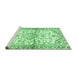 Sideview of Machine Washable Persian Emerald Green Traditional Area Rugs, wshtr4087emgrn