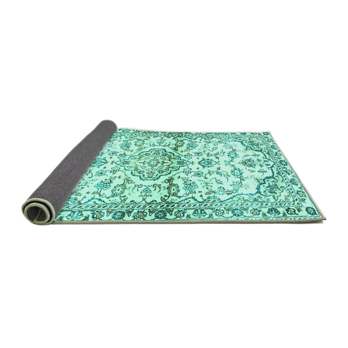 Sideview of Persian Turquoise Traditional Rug, tr4087turq