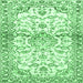 Square Persian Emerald Green Traditional Rug, tr4087emgrn