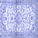 Square Persian Blue Traditional Rug, tr4087blu