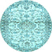 Round Persian Light Blue Traditional Rug, tr4087lblu