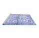 Sideview of Machine Washable Persian Blue Traditional Rug, wshtr4087blu