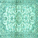 Square Persian Turquoise Traditional Rug, tr4087turq