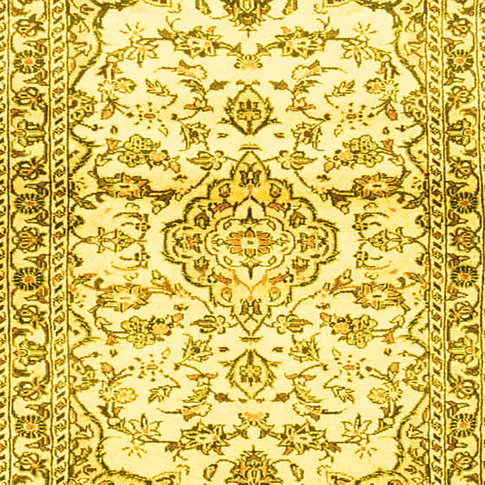 Machine Washable Persian Yellow Traditional Rug, wshtr4087yw