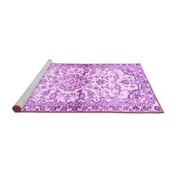 Sideview of Machine Washable Persian Purple Traditional Area Rugs, wshtr4087pur