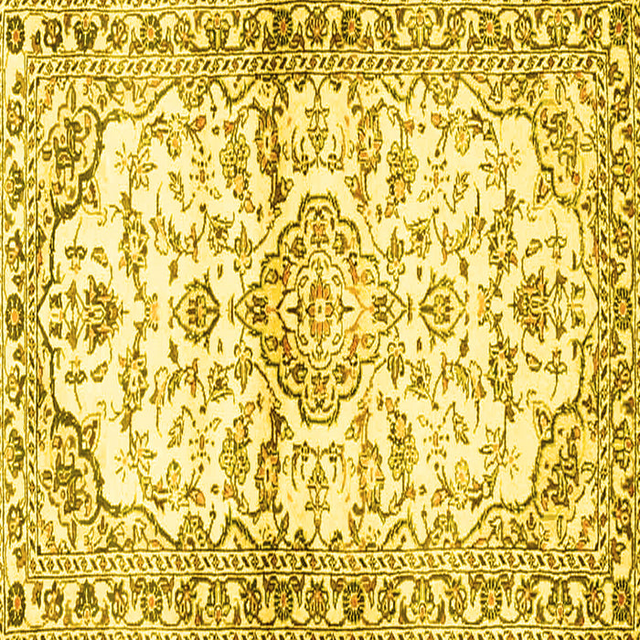 Square Persian Yellow Traditional Rug, tr4087yw