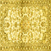 Square Persian Yellow Traditional Rug, tr4087yw