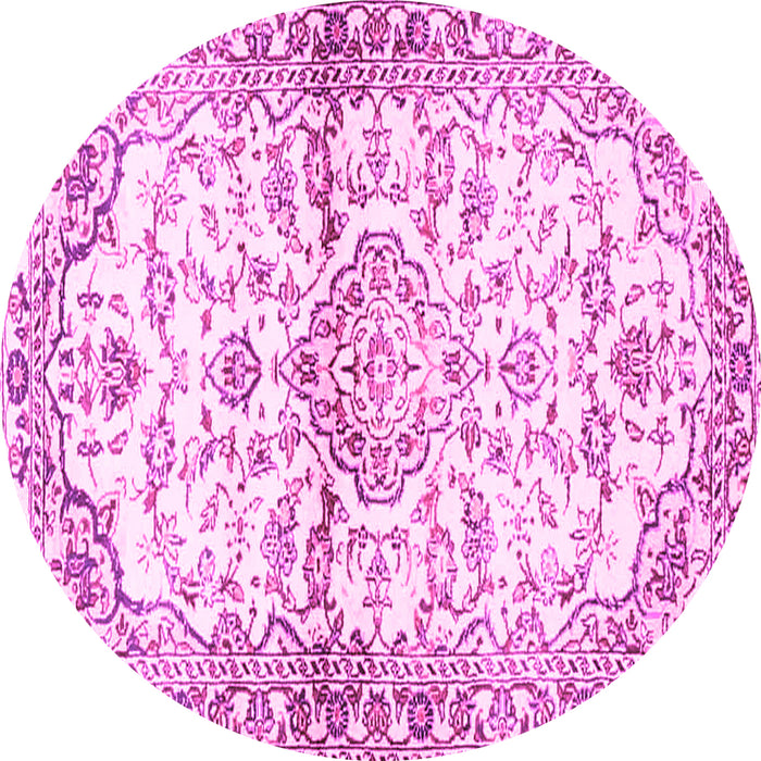 Round Persian Pink Traditional Rug, tr4087pnk