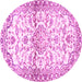 Round Persian Pink Traditional Rug, tr4087pnk