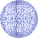 Round Persian Blue Traditional Rug, tr4087blu