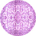 Round Persian Purple Traditional Rug, tr4087pur