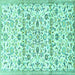 Square Persian Turquoise Traditional Rug, tr4088turq
