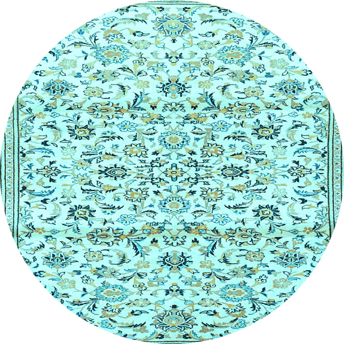 Round Persian Light Blue Traditional Rug, tr4088lblu