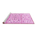 Sideview of Machine Washable Persian Pink Traditional Rug, wshtr4088pnk