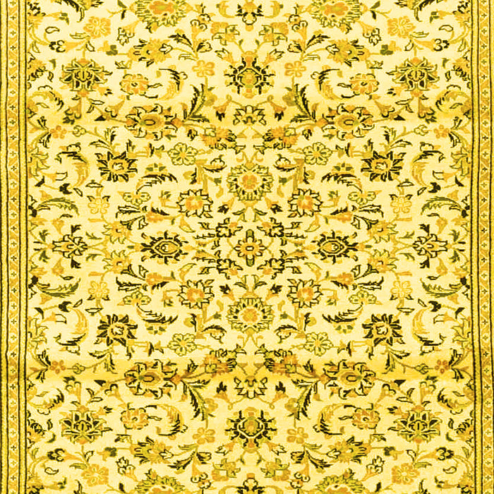 Machine Washable Persian Yellow Traditional Rug, wshtr4088yw
