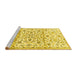 Sideview of Machine Washable Persian Yellow Traditional Rug, wshtr4088yw