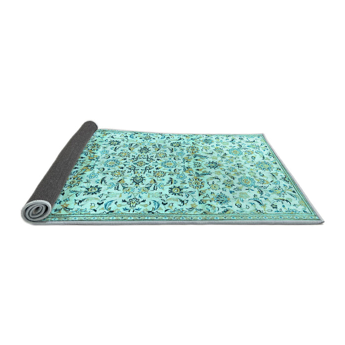 Sideview of Persian Light Blue Traditional Rug, tr4088lblu