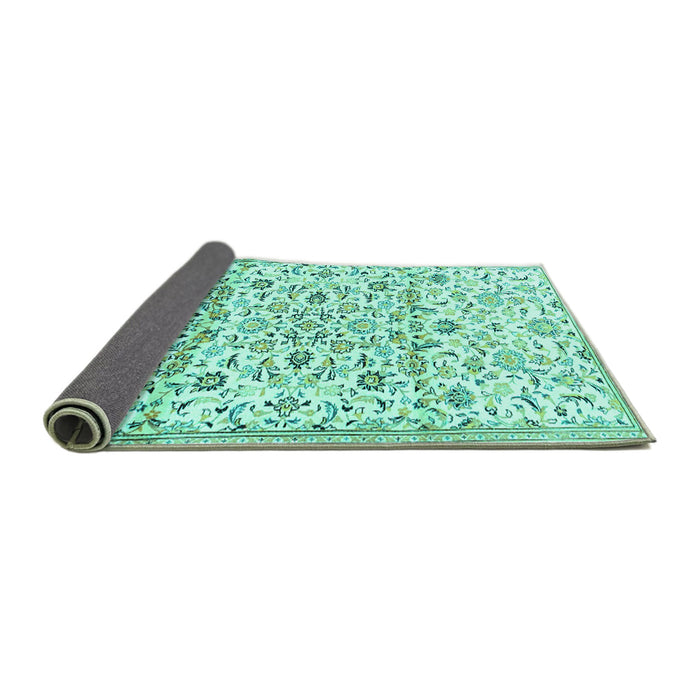 Sideview of Persian Turquoise Traditional Rug, tr4088turq