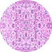 Round Persian Purple Traditional Rug, tr4088pur