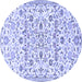 Round Persian Blue Traditional Rug, tr4088blu