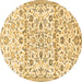 Round Persian Brown Traditional Rug, tr4088brn