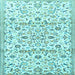 Square Machine Washable Persian Light Blue Traditional Rug, wshtr4088lblu