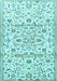 Machine Washable Persian Light Blue Traditional Rug, wshtr4088lblu