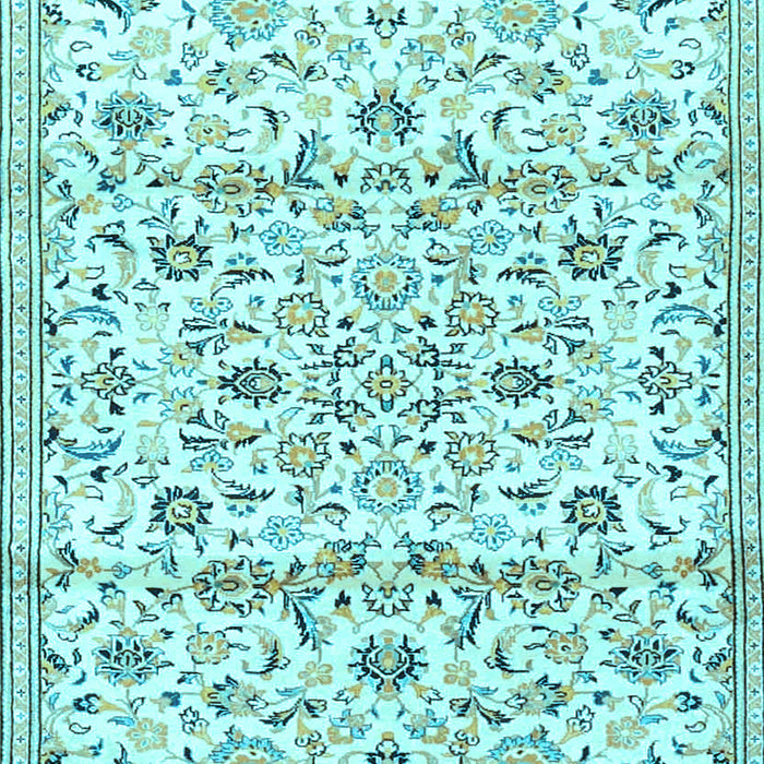Machine Washable Persian Light Blue Traditional Rug, wshtr4088lblu