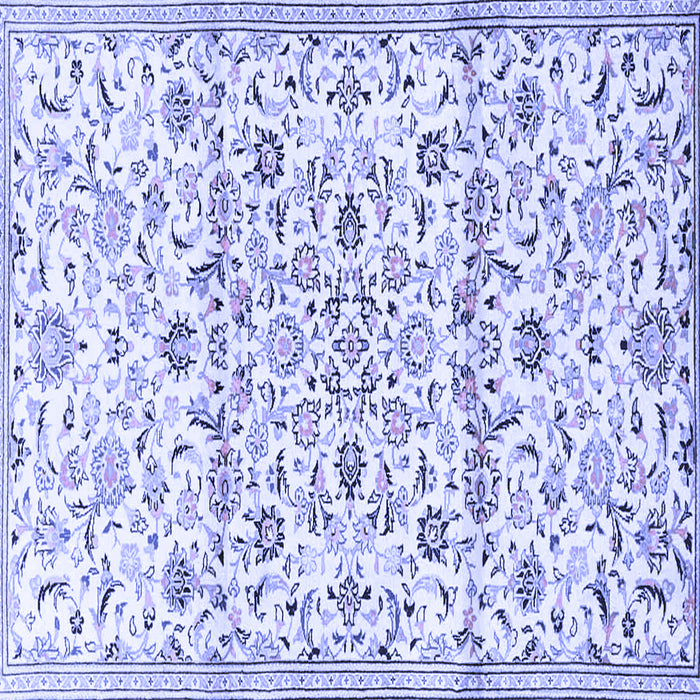 Square Machine Washable Persian Blue Traditional Rug, wshtr4088blu