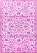 Machine Washable Persian Pink Traditional Rug, wshtr4088pnk