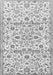 Serging Thickness of Machine Washable Persian Gray Traditional Rug, wshtr4088gry