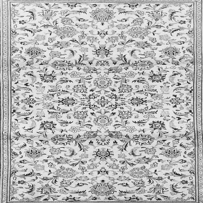 Round Machine Washable Persian Gray Traditional Rug, wshtr4088gry