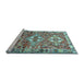 Sideview of Machine Washable Persian Light Blue Traditional Rug, wshtr4089lblu