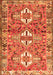 Serging Thickness of Machine Washable Persian Orange Traditional Area Rugs, wshtr4089org