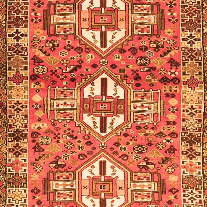 Serging Thickness of Machine Washable Persian Orange Traditional Area Rugs, wshtr4089org