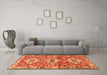 Machine Washable Persian Orange Traditional Area Rugs in a Living Room, wshtr4089org