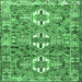 Square Persian Emerald Green Traditional Rug, tr4089emgrn