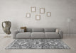 Machine Washable Persian Gray Traditional Rug in a Living Room,, wshtr4089gry