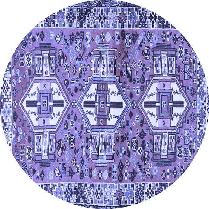 Round Persian Blue Traditional Rug, tr4089blu