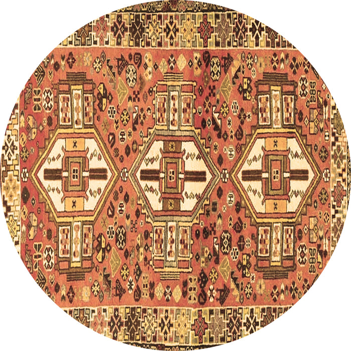 Round Persian Brown Traditional Rug, tr4089brn