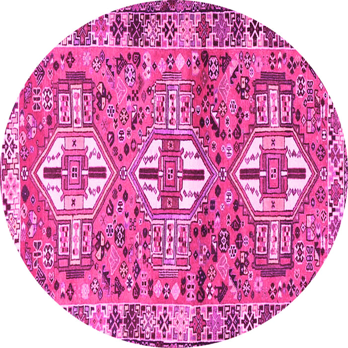 Round Persian Pink Traditional Rug, tr4089pnk