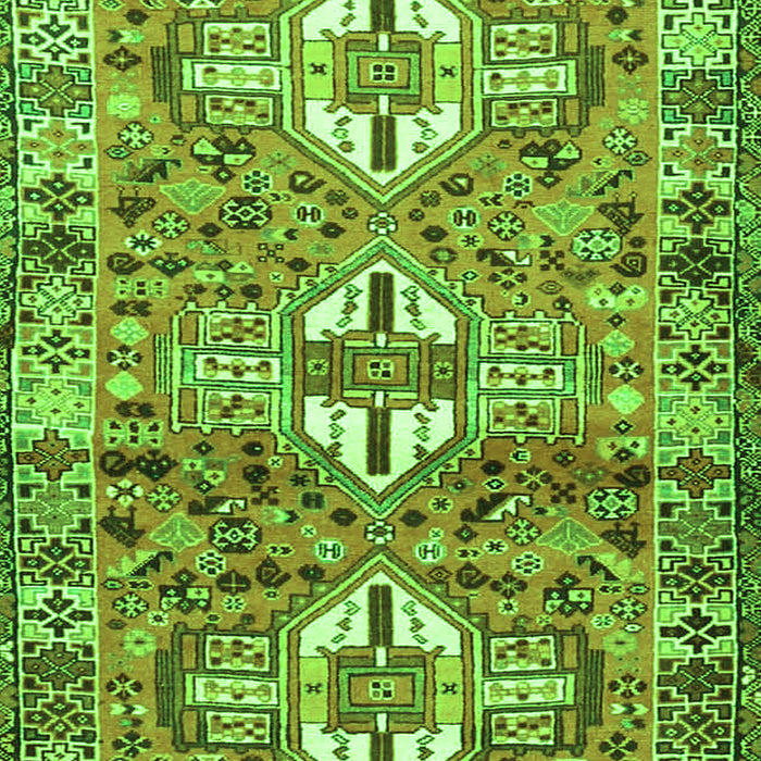 Serging Thickness of Machine Washable Persian Green Traditional Area Rugs, wshtr4089grn