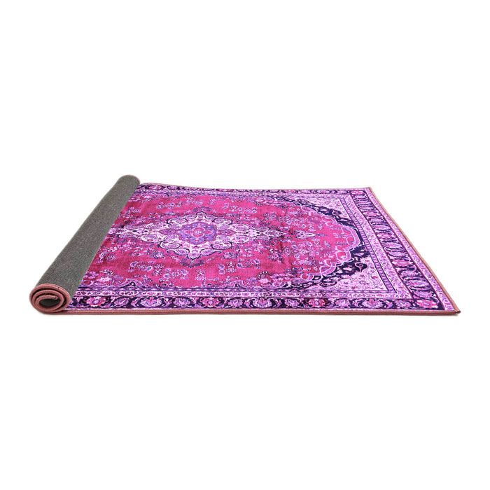 Sideview of Medallion Purple Traditional Rug, tr408pur