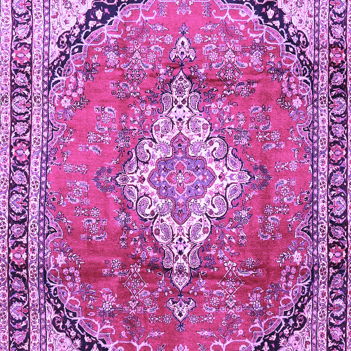 Machine Washable Medallion Purple Traditional Area Rugs, wshtr408pur