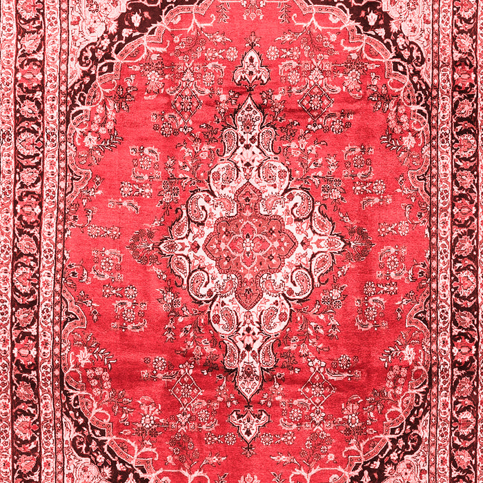 Machine Washable Medallion Red Traditional Rug, wshtr408red