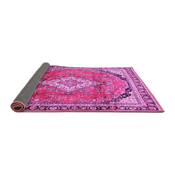 Sideview of Medallion Pink Traditional Rug, tr408pnk