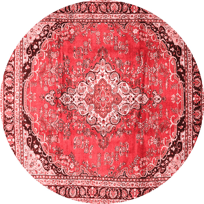 Machine Washable Medallion Red Traditional Rug, wshtr408red